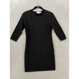 Ines De La Fressange X UNIQLO Sweater Dress Womens M Black Wool Knit 3/4 Sleeve